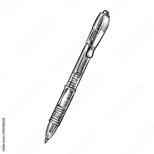 gel pen vector line art hand drawn illustration