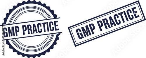 GMP Practice Certification Stamp Badges for Pharmaceutical and Manufacturing Compliance