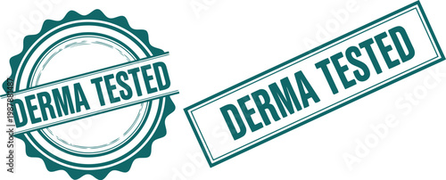 Derma Tested Stamp Badges for Skincare Product Packaging and Dermatology Certification Labels
