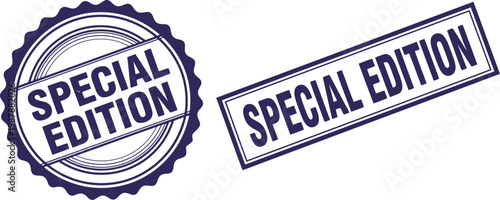 Special Edition Stamp and Label Set in Blue for Promotions, Marketing, and Product Packaging