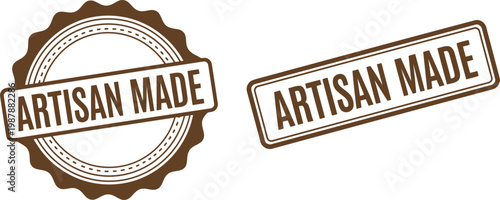 Artisan Made Badge and Stamp Vector Set for Handmade Product Branding and Packaging Design