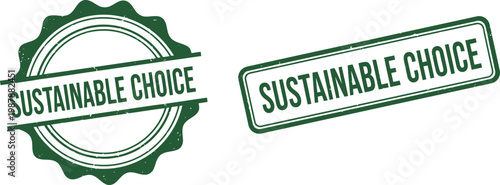 Green sustainable choice eco label badges for environmentally friendly products and packaging design