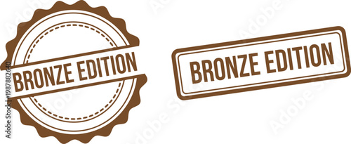 Bronze Edition Badge and Stamp Vector Set for Premium Product Labeling and Branding Design