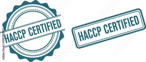 HACCP Certified Stamp Badge Vector Icons for Food Safety and Quality Assurance Labels
