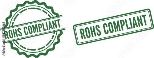 Green RoHS Compliant Stamp Labels for Electronics Certification and Environmental Compliance