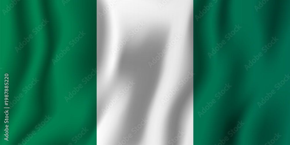 Obraz premium Flag of nigeria with waving fabric texture, nigerian national symbol, country sign.