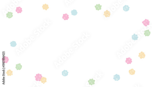 パステルカラーの金平糖フレーム 和菓子の装飾