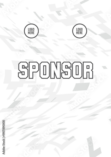 Abstract White Grey Geometric Tech Camo Pattern Background Template for Sports Jersey Esports Apparel and Sublimation Printing
