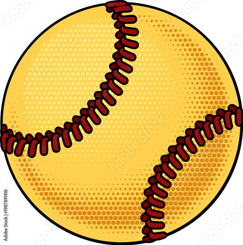 A softball ball isolated ic...