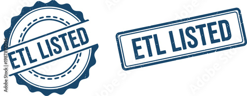 ETL Listed Stamp Badge Vector Set for Product Certification and Compliance Labeling