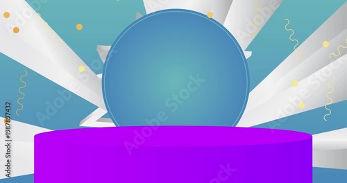 Mockup product display animation, cylinder pedestal podium. Stage showcase video for presentation.