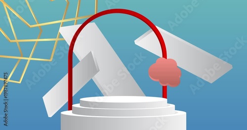 Mockup product display animation, cylinder pedestal podium. Stage showcase video for presentation.