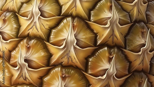 Pineapple texture close up detail.