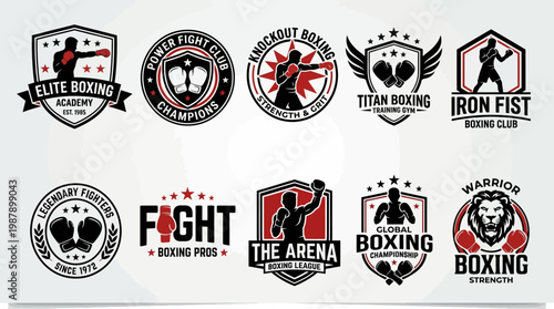 10 Boxing Logo Vector Pack – Fight Club & Gym Emblem SVG Collection