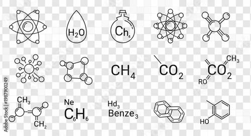 Collection of Chemical Molecular Formulas and Structures.