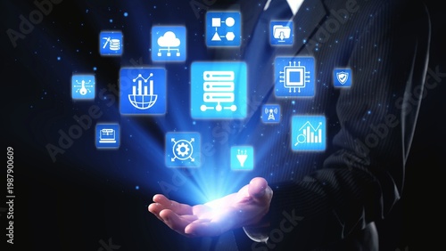 Fotografi Concept of big data processing and analysis using big data architecture enables insights, big data visualization, and big data integration
