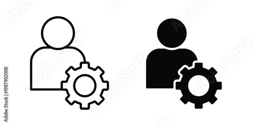 Admin icon editable designs collection. black and white icons