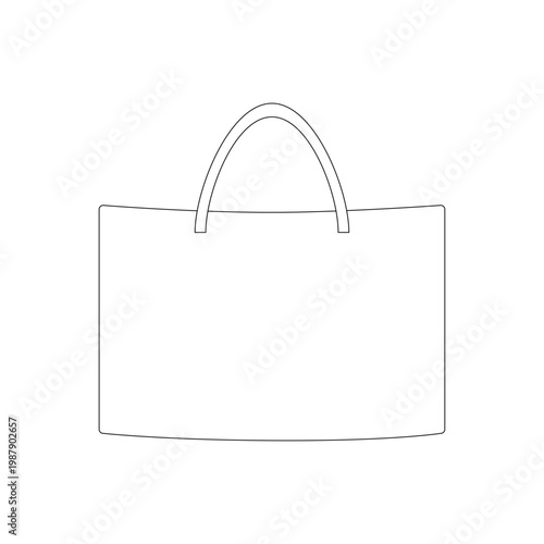 Kids nylon school bag icon, lightweight sub bag for kindergarten, simple line illustration