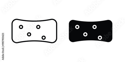 Bath sponge icon editable designs collection. black and white icons