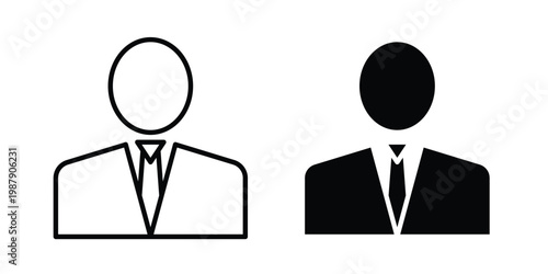 Businessman icon editable designs collection. black and white icons
