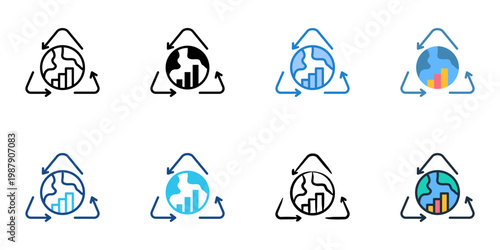 Sustainability icons set multiple style collection. Editable stroke 
