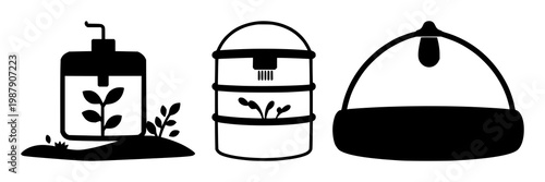 Startup incubator icon set with solid black icon against white background featuring entrepreneurship, incubator, startup with business and technology