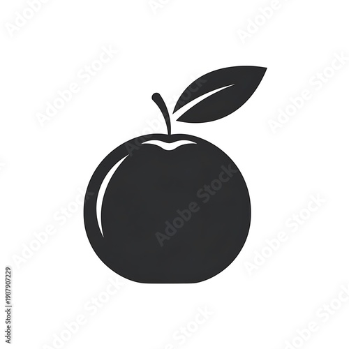 Black Apple Icon Graphic Design.