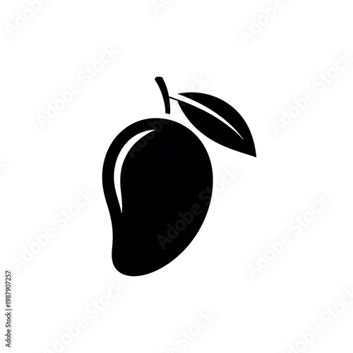 Black silhouette of a mango.