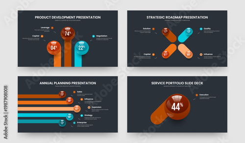 Investor Briefing Three Four Five One Element Graph Slide Template Vector Illustration Collection. Minimalist Planning 3 4 5 1 Step Infographic Presentation Design Bundle.
