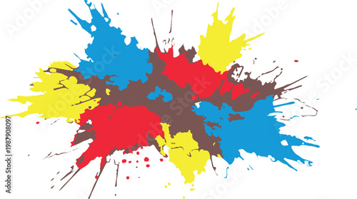 Colorful paint splatter explosion