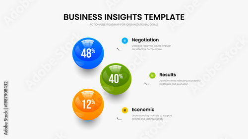 Digital Plan Slide Design Vector Illustration. Educational Growth Three Step Infographic Frame Layout. Project Solution 3 Element Graph Slideshow Template.