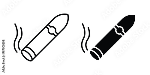 Cigar icon editable designs collection. black and white icons