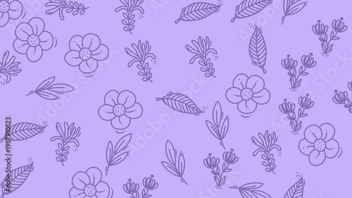 Abstract floral pattern video clip purple tones.