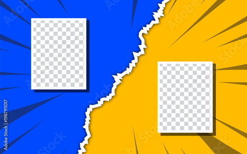 Letters VS on background in comics style for sports and fight, competition.