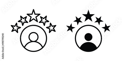Customer experience icon editable designs collection. black and white icons