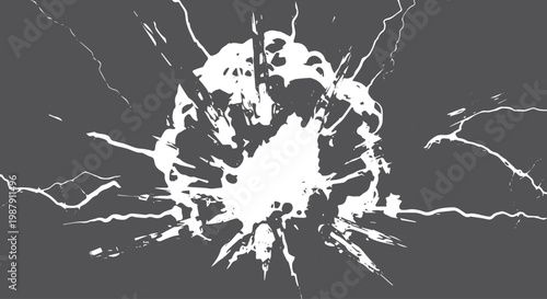 White splatter on dark gray background