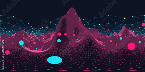 

A fantasy purple style vector illustration of a Christmas night city scene featuring a decorated tree and glowing stars for a New Year holiday celebration wallpaper design