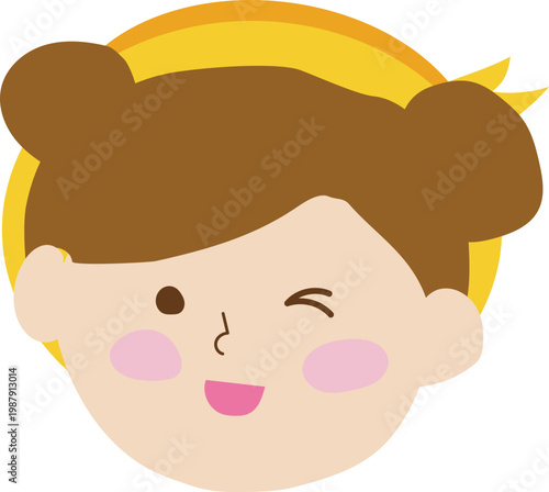 윙크하는 여자아이