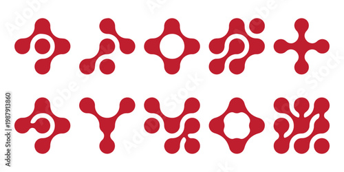 Diagonal metaball connected circles shape. Abstract nerve cell dots or computer nano net . Metaball Set. Vector Connect Circle Shapes. Abstract Geometric Dots. Diagonal metaball connected circles shap