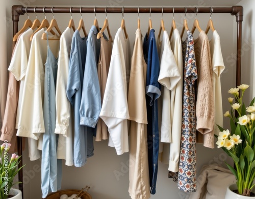 Spring cleaning wardrobe organizing clothes at home for a fresh start