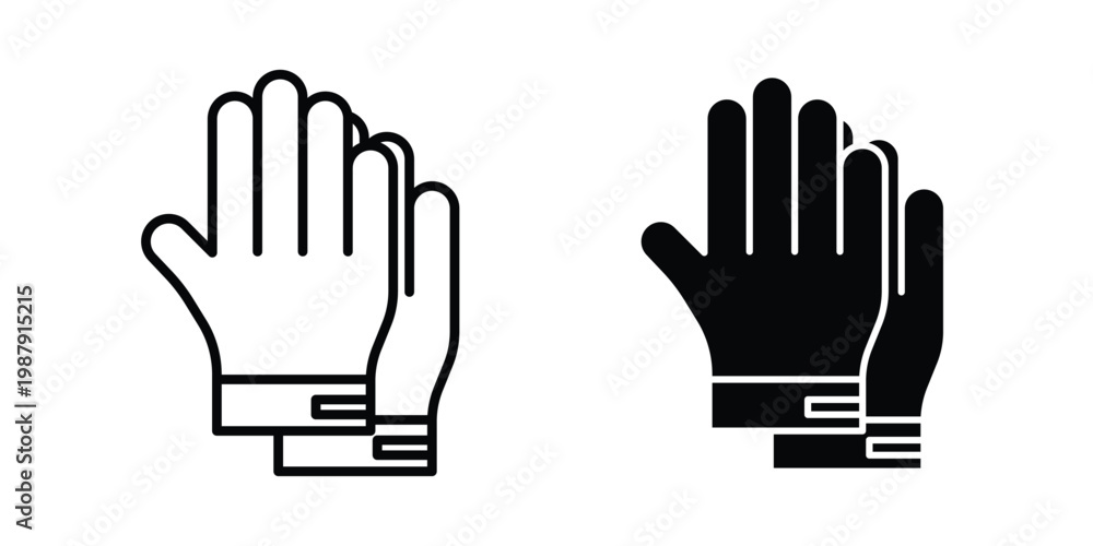 Fototapeta premium Gloves icon editable designs collection. black and white icons