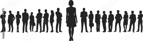 WebBusiness leadership concept with diverse professional silhouettes teamwork unity success – flavector