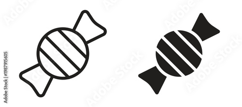 Candy icon symbol, black style vector icons pack