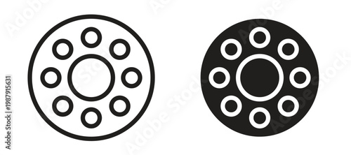 Car bearing icon symbol, black style vector icons pack