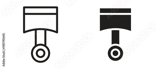 Car Piston icon symbol, black style vector icons pack
