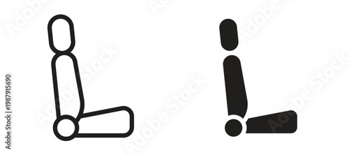 Car seat icon symbol, black style vector icons pack