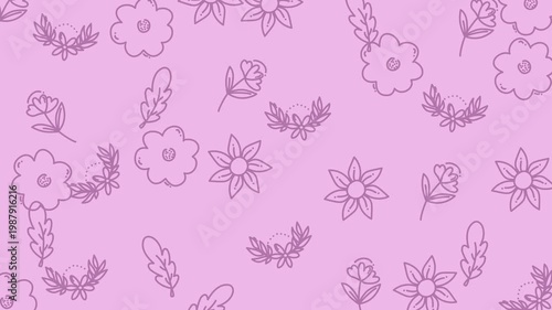 Soft Pink Floral Pattern Background Video.