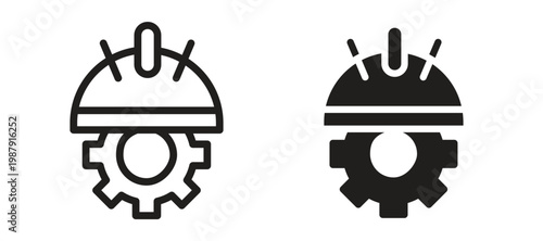 Construction worker icon symbol, black style vector icons pack