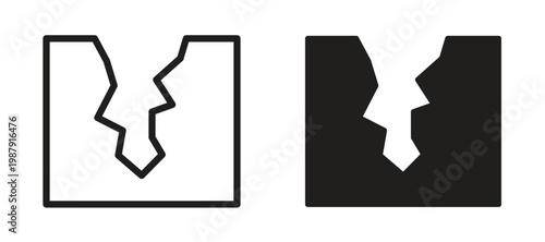 Tableau sur toile Crack icon symbol, black style vector icons pack