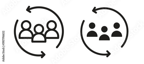 Customer retention icon symbol, black style vector icons pack
